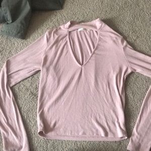 Slightly cropped pink long sleeve